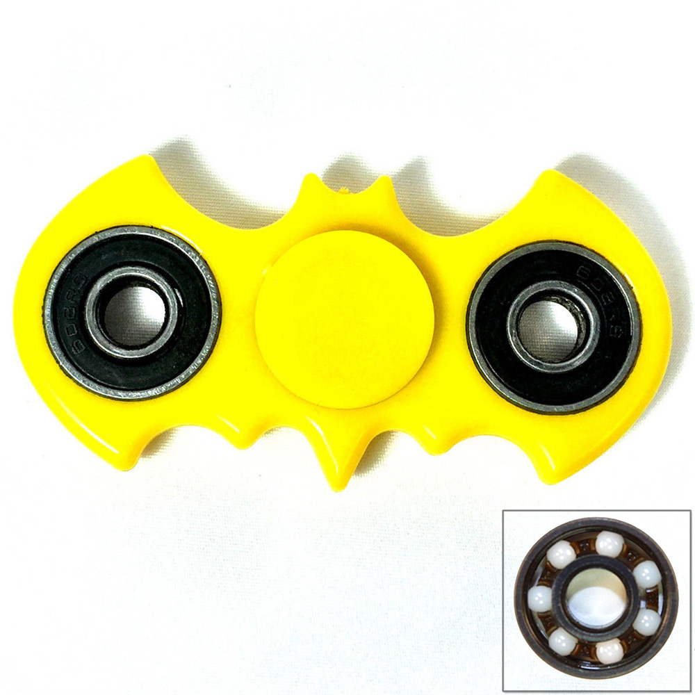 USA Yellow Batman Style Fidget Bat Fidget Hand Spinner EDC Stocking Stuffer Toy