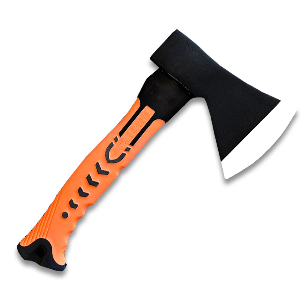 10" Overall Set of 3 Camping Axe Yellow, Orange, Blue Handle With Carbon Steel Head