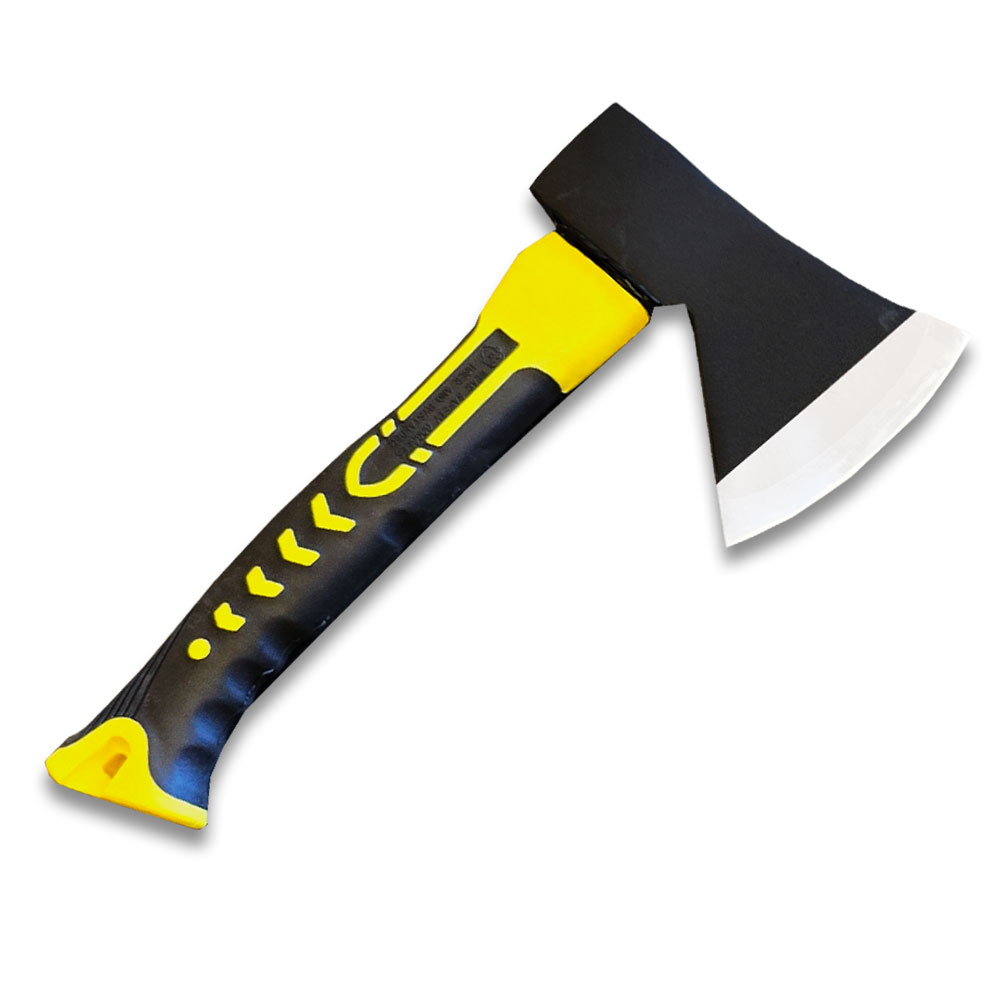 10" Overall Set of 3 Camping Axe Yellow, Orange, Blue Handle With Carbon Steel Head