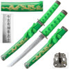 Edge Tanto 21" Sword w/ Gold Dragon Engraved Green Scabbard