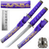 Edge Tanto 21" Sword w/ Gold Dragon Engraved Purple Scabbard