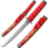 Edge Tanto 21" Sword w/ Gold Dragon Engraved Red Scabbard