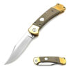 Folding Hunter Auto Knife G-10 Desert Tan Handle Single Edge