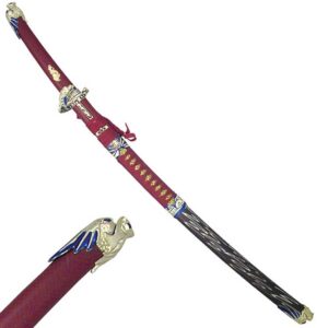 RED ORNATE DRAGON SWORD 43" OVERALL