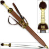 Maximus Roman Gladiator Sword Golden Medieval Gladius | Leather Wrapped Scabbard