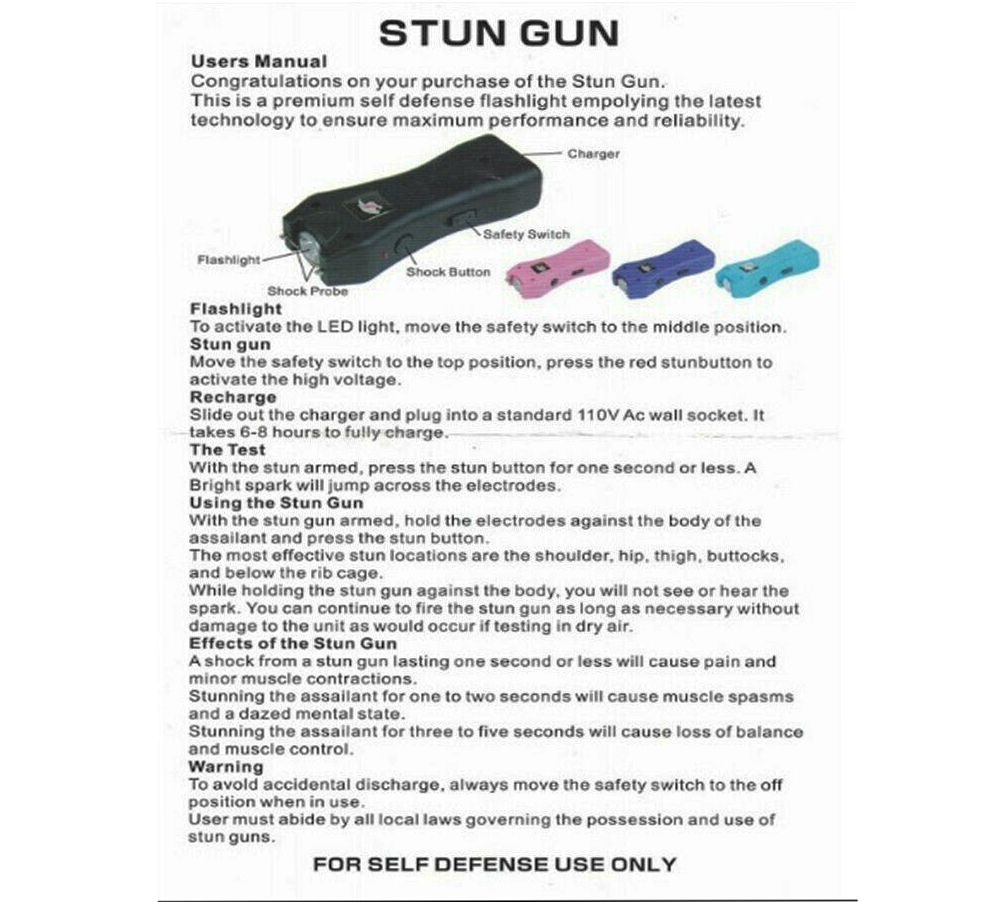CHEETAH SLIM MAX POWER STUN GUN BLUE