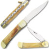 D 2 Steel  Lever Lock Auto Knife  Bone Handle