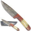 Handmade Damascus Hunting Knife Camel Bone and Frost Wood Handle