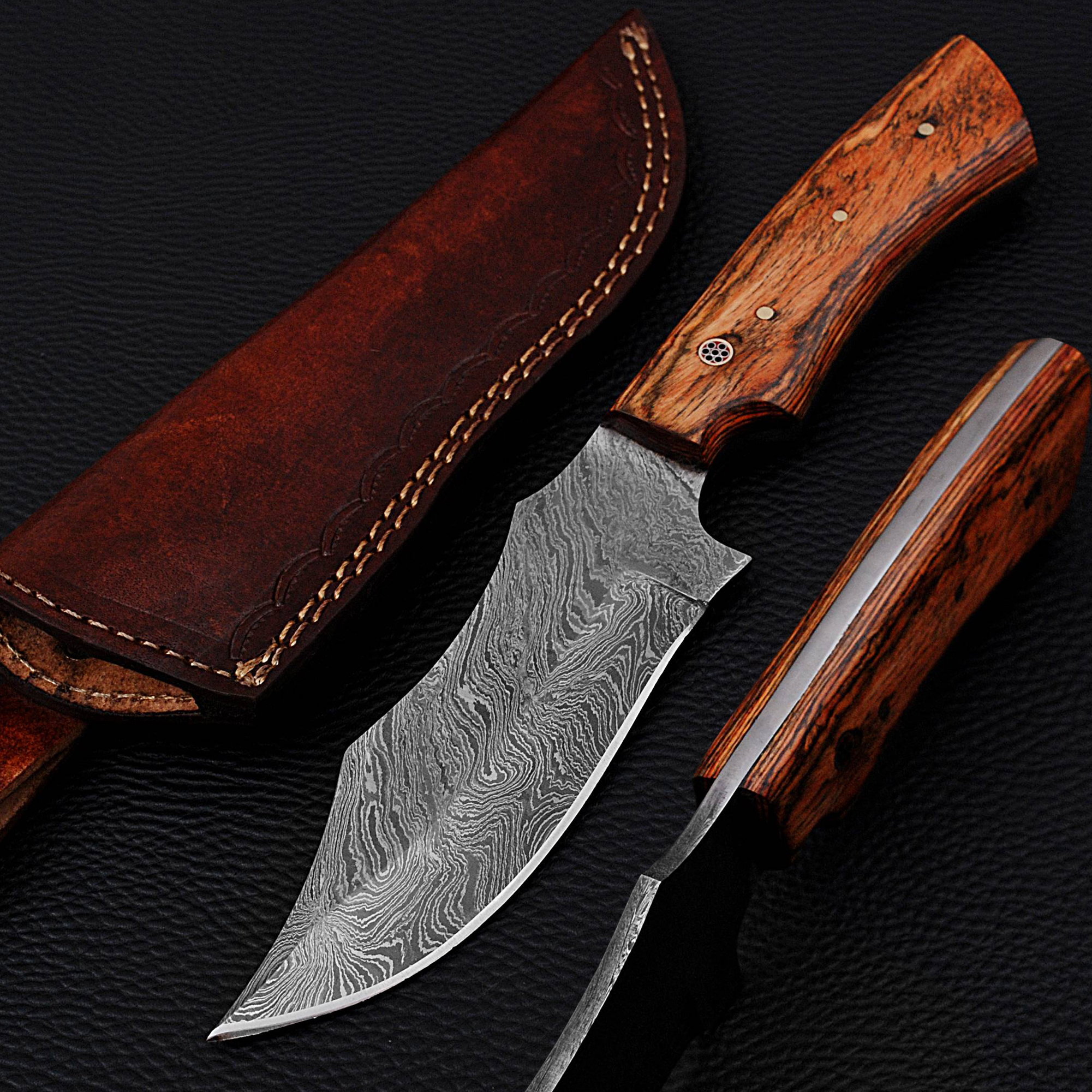 White Deer Custom Made Damascus Military Fix Blade Full Tang Knife