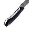 White Deer  Damascus Steel Knife Bison Hunter Micarta Black Handle