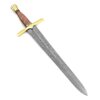 Custom Handmade Damascus Legends Medieval Short Sword Limited Edition