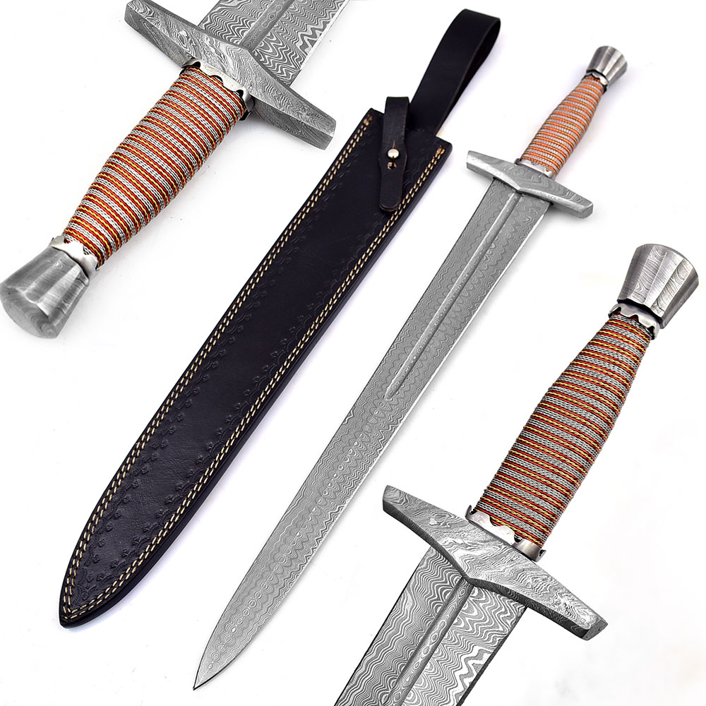 Viking Custom Handmade Damascus Legends Medieval Short Sword Limited Edition