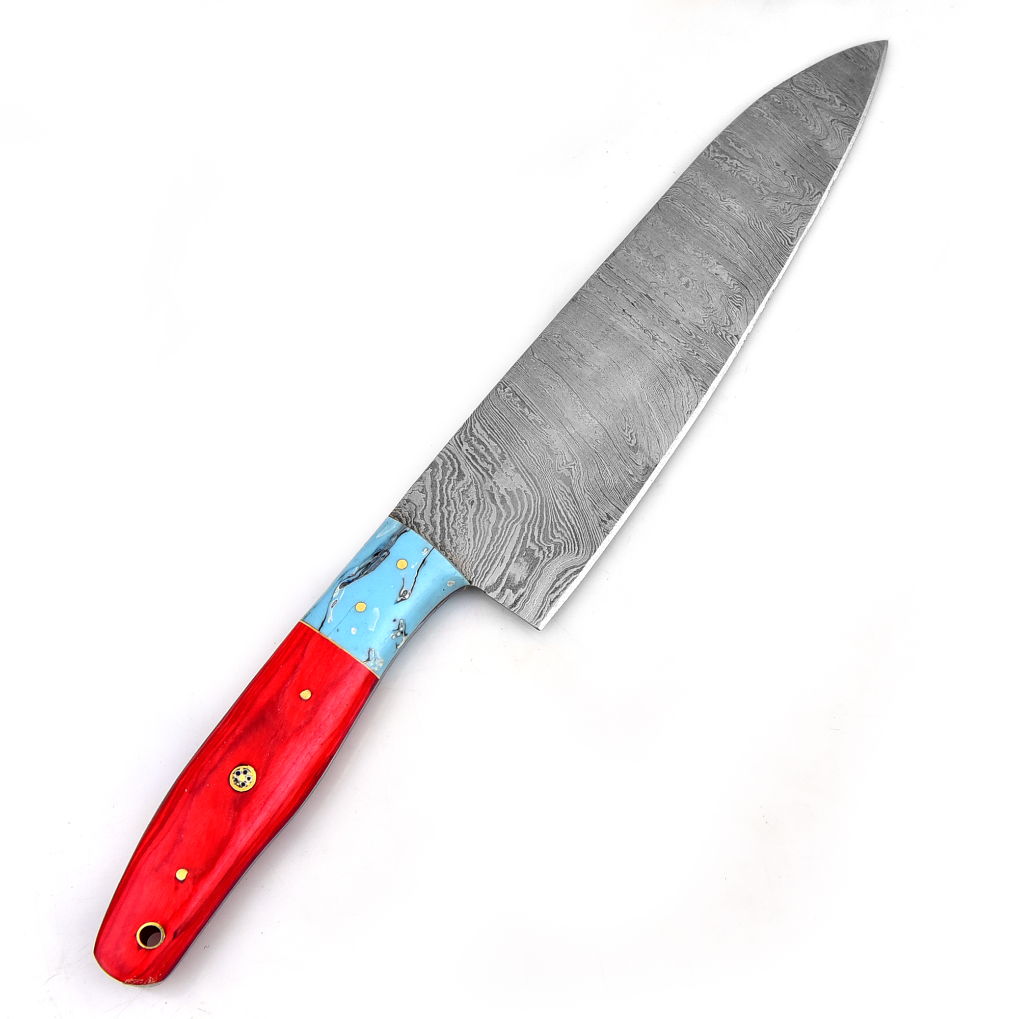 Handmade Damascus Chef Knife Frost Wood And Rasen Handle