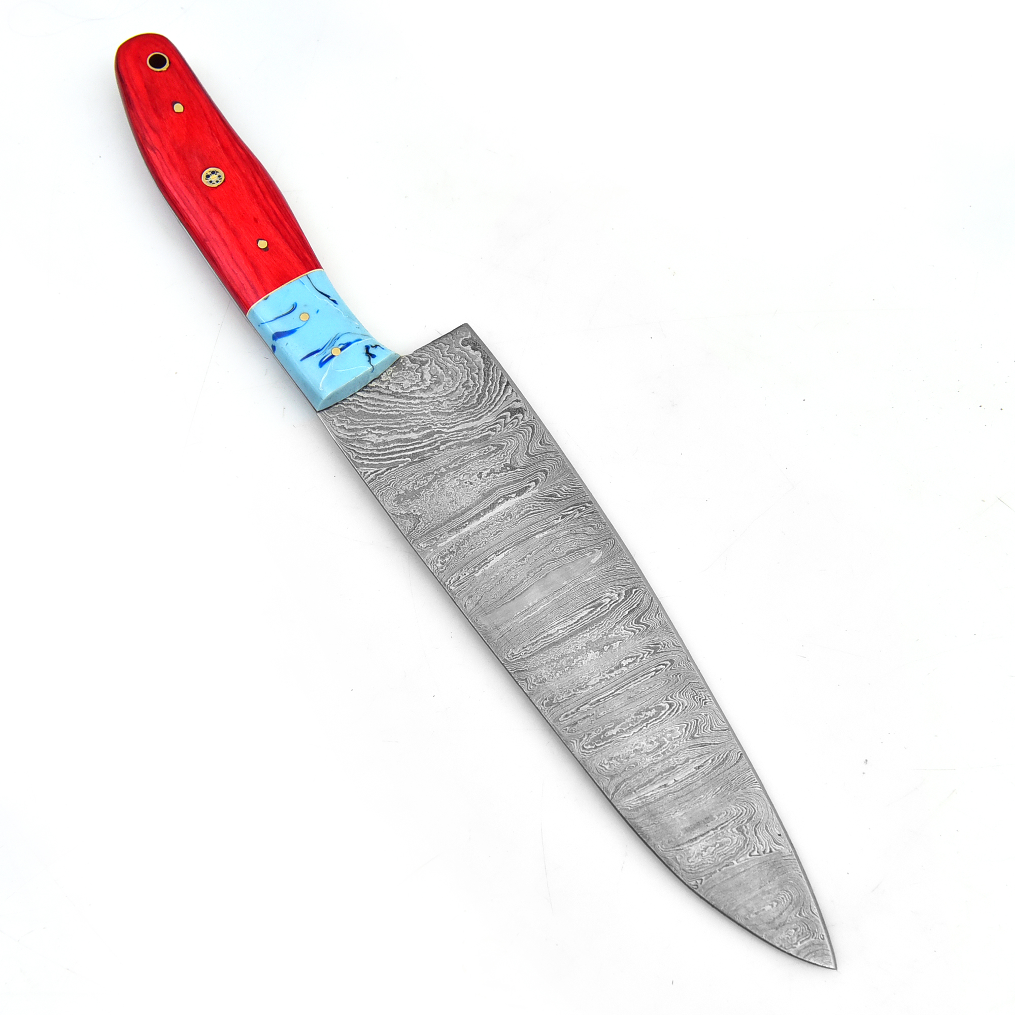 Handmade Damascus Chef Knife Frost Wood And Rasen Handle