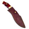 Custom Made Damascus Steel Kukri Knife w/Red Resin Handle