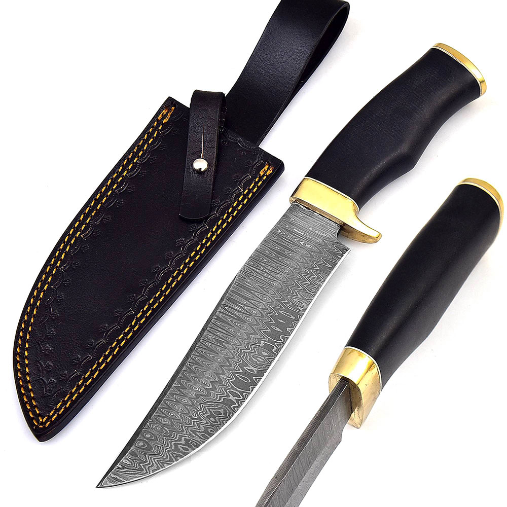 White Deer Brass  winkler Executive Damascus  Full Tang Micarta Handle