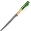 White Dear Handmade Damascus  Chef Knife Green Whit Bone Handle