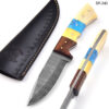 White Deer Damascus Steel Hunter Collection  Drop Point Blade Forge Blade