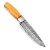 White Deer Custom Made Damascus Hunter  Knife w/ Burl-Wood Handle
