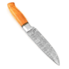 White Deer Custom Made Damascus Hunter  Knife w/ Burl-Wood Handle