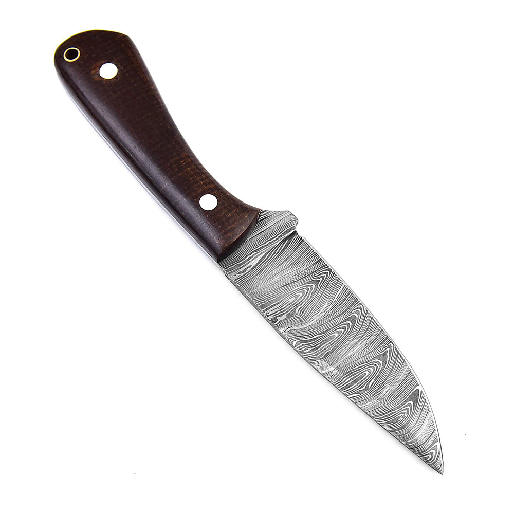 White Deer Drop Point  Damascus Hand Forge Skinner Knife Micarta Handle