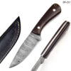 White Deer Drop Point  Damascus Hand Forge Skinner Knife Micarta Handle