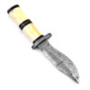 White Deer Crocodile Dundee Damascus Bolster Hand Forge Ranger Knife Bone Handle