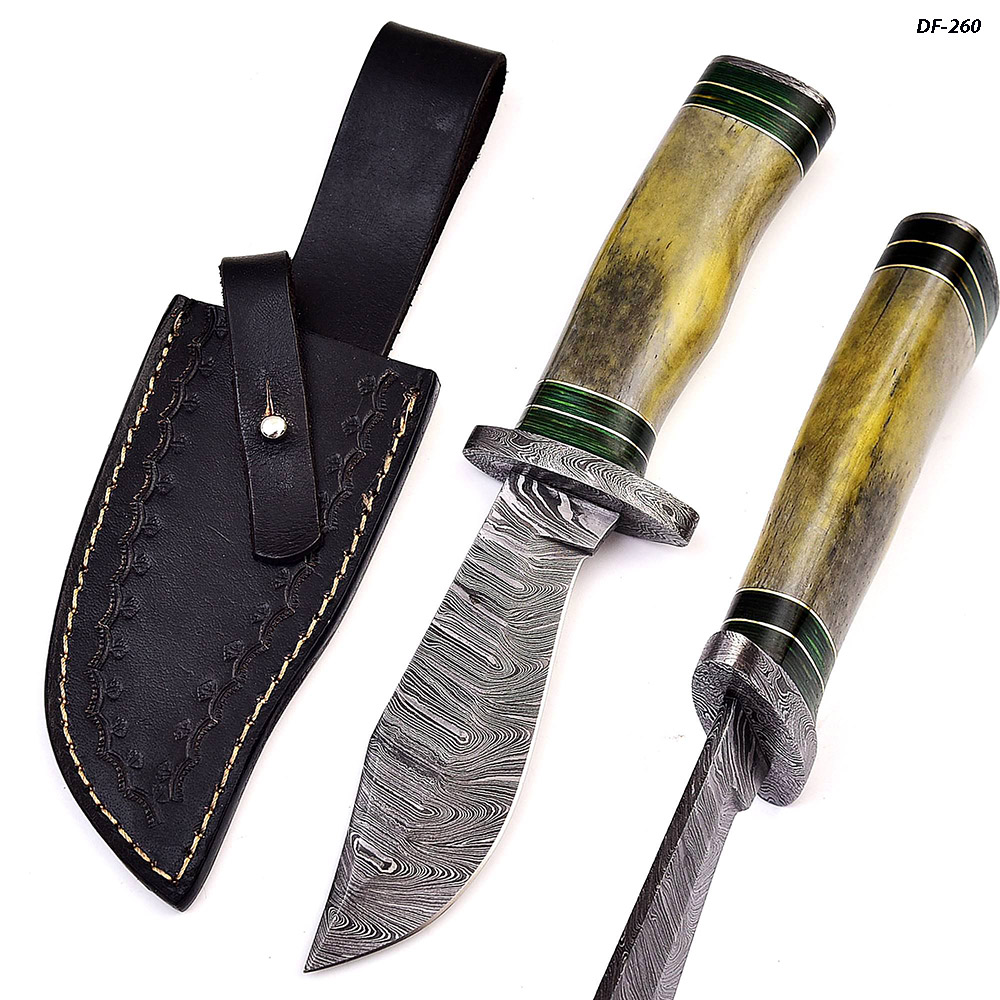 Crocodile Dundee Ranger Damascus Bolster Hand Forge Bone Handle