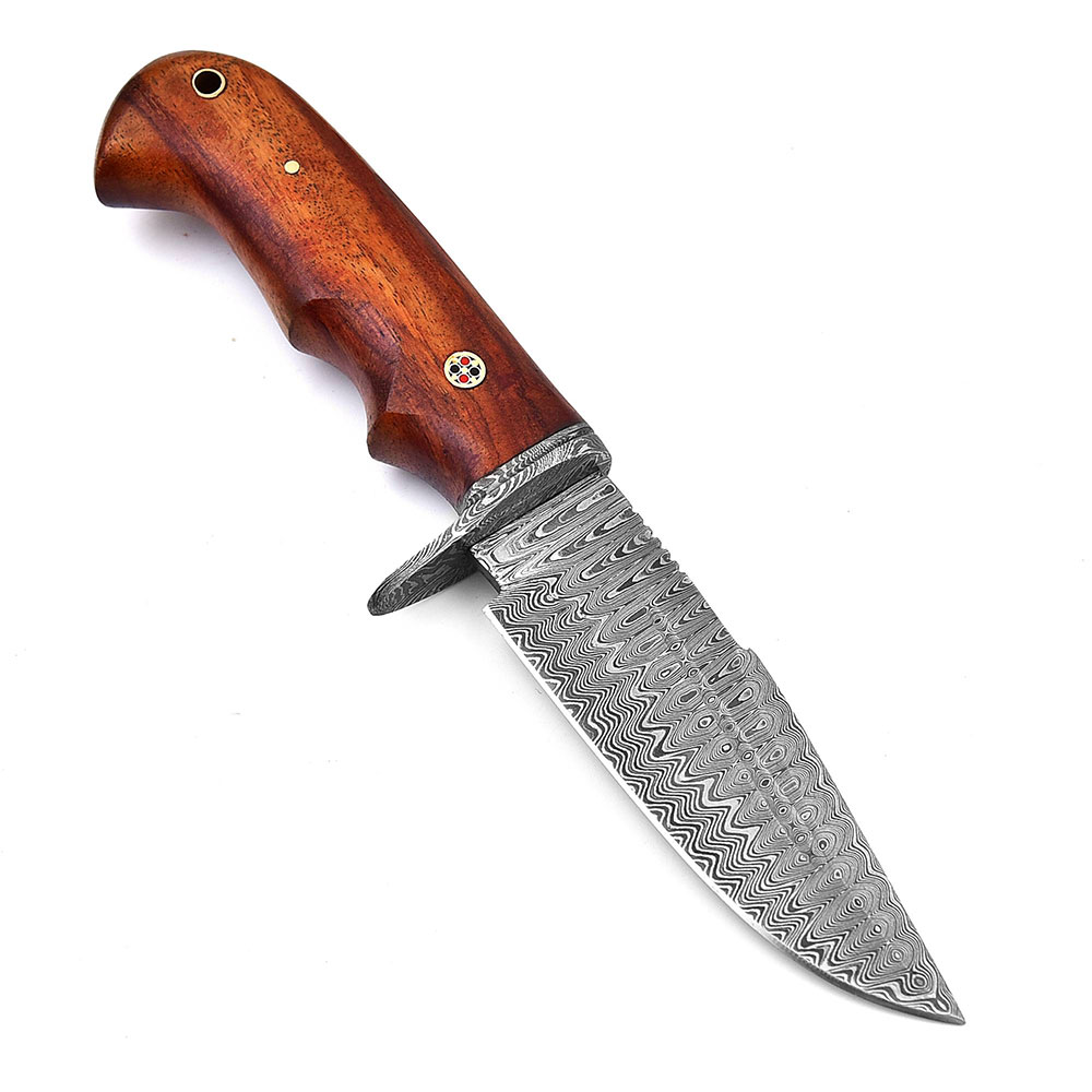White Deer Blood Groove Blade Damascus Bolster Hand Forge Hunter Knife