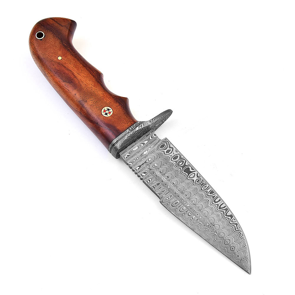 White Deer Blood Groove Blade Damascus Bolster Hand Forge Hunter Knife