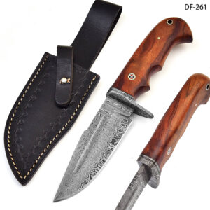 White Deer Blood Groove Blade Damascus Bolster Hand Forge Hunter Knife