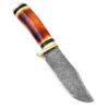 Custom Made Damascus Steel Hunting Knife w/ Camel Bone Handle