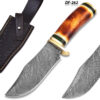 Custom Made Damascus Steel Hunting Knife w/ Camel Bone Handle