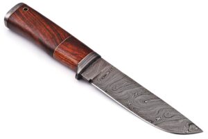White Deer  Damascus Bolster  Rebel Komrad Damascus Knife