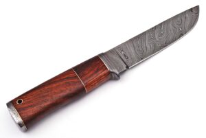 White Deer  Damascus Bolster  Rebel Komrad Damascus Knife