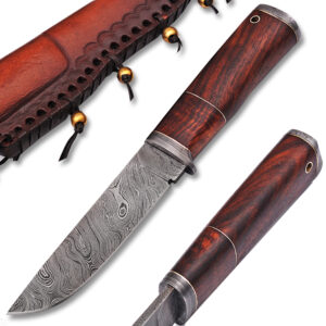 White Deer  Damascus Bolster  Rebel Komrad Damascus Knife