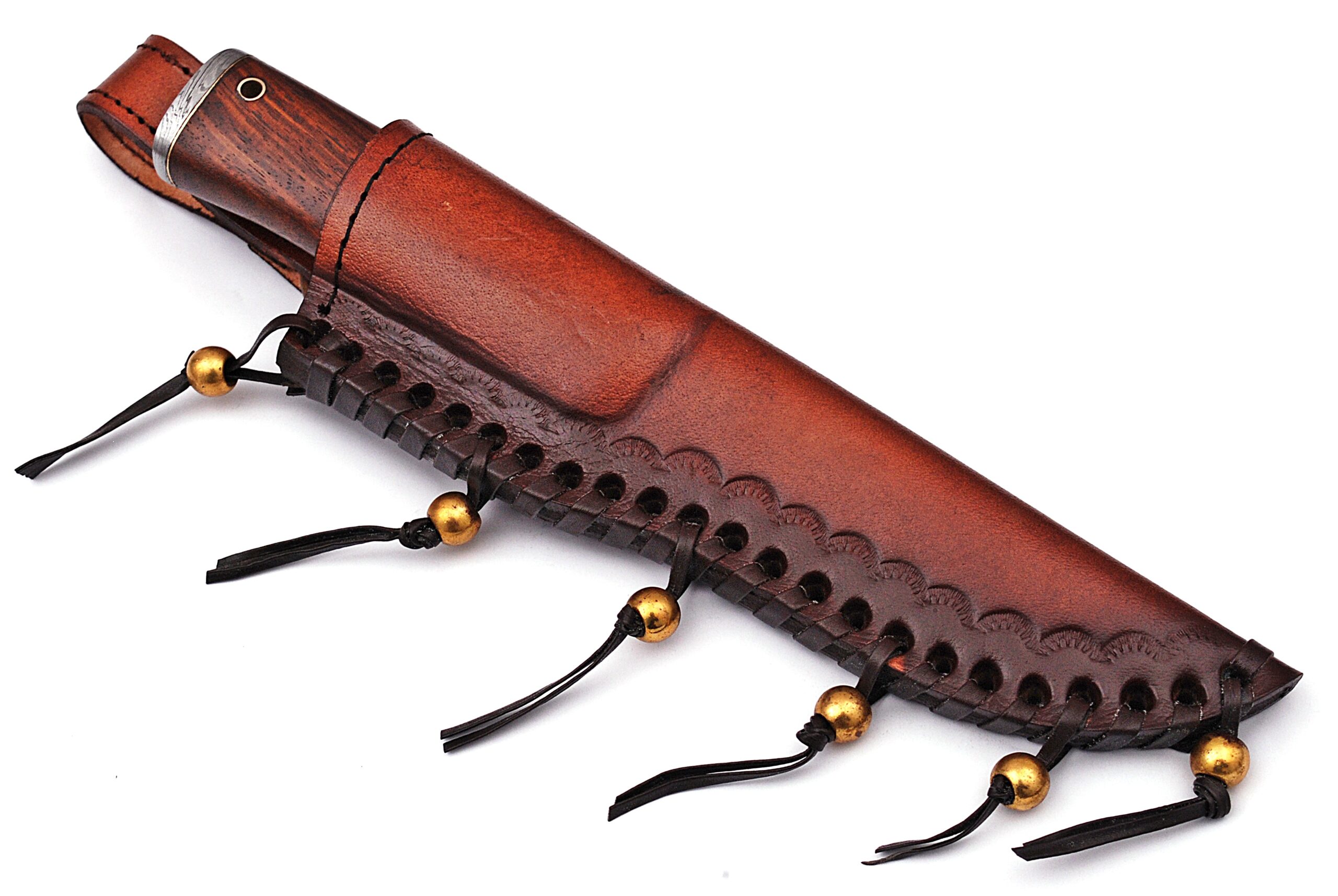 White Deer  Damascus Bolster  Rebel Komrad Damascus Knife