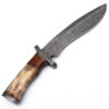 Custom Made Damascus Steel Kukri Knife w/ Wood & Camel Bone