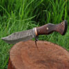 White Deer Custom Made Damascus Steel Executive Knife with Wood Handle