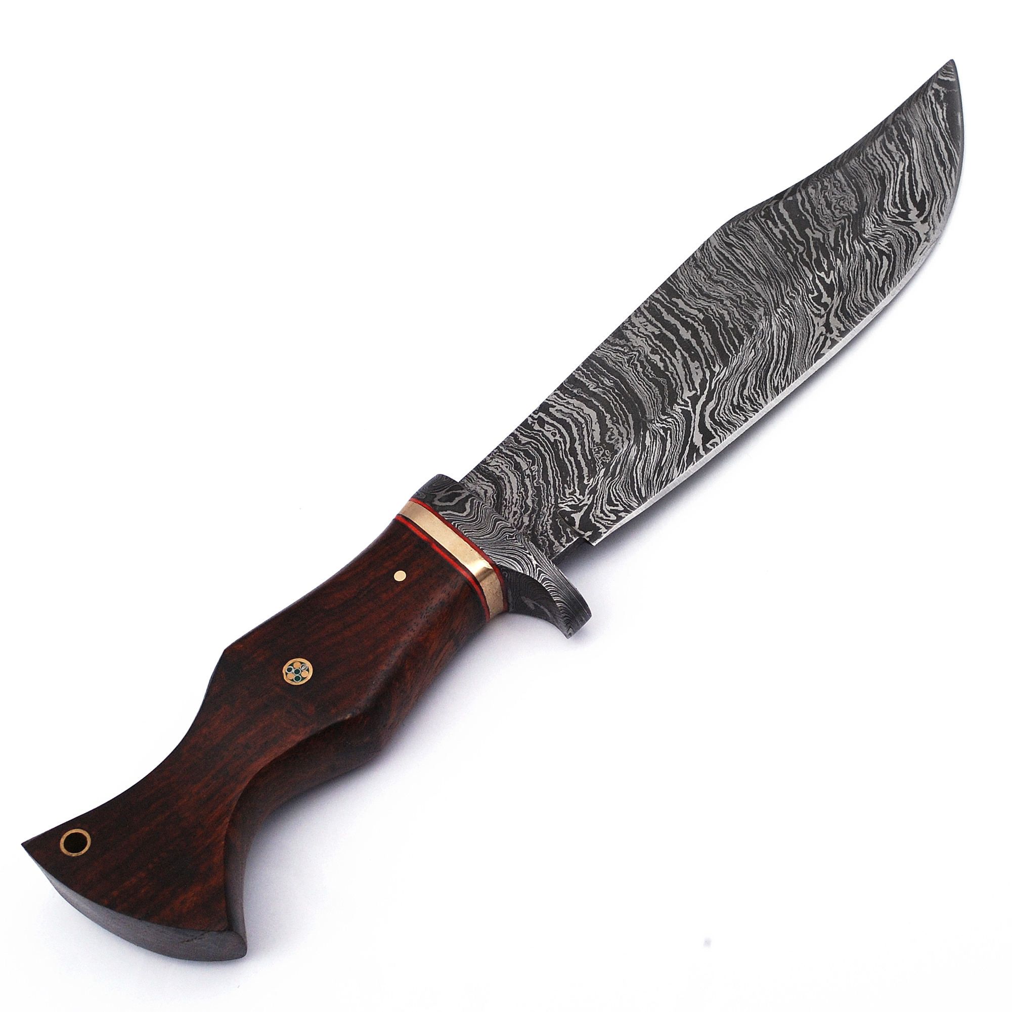 White Deer Custom Made Damascus Steel Executive Knife with Wood Handle
