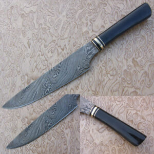 Damascus Steel Chef Knife (Buffalo Horn Handle)