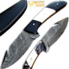 White Deer Custom Damascus Steel Skinner Knife (with Gut Hook Limited Edition