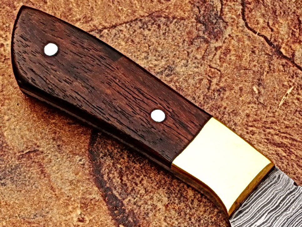 Japanese 1095 HC & 15N20 Alloy Steel Handmade Damascus Hunting Knife Wood Handle