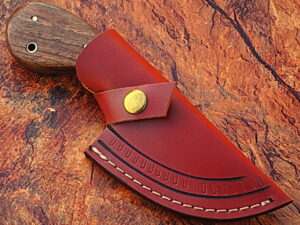 WHITE DEER Exclusive Damascus Steel Guthook Hunting Knife with Stag Antler