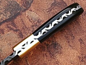 White Deer Custom  Damascus Steel Knife (Buffalo Horn Handle)