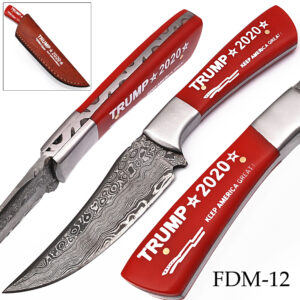 "Keep America Great" Trump 2020  Damascus Knife  Stainless Steel Bolster Exclusive Item