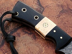 White Deer General Patton's Custom Damascus Knife 1095 HC Steel Razor Sharp