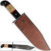 White Deer Hulking Damascus Bowie Knife Handmade w Guard XXL Grip