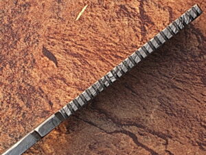 White Deer Damascus Steel Straight Razor w/ Camel Bone & Wood Handle