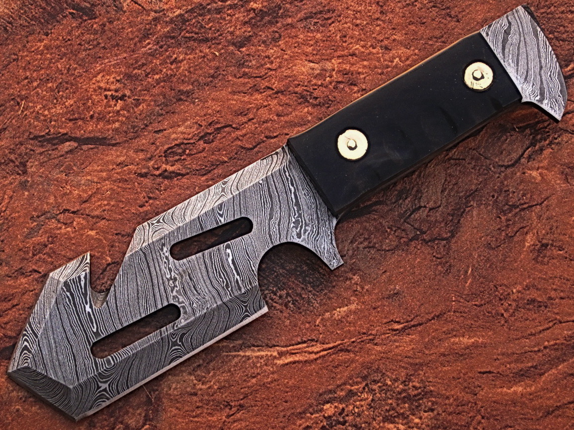White Deer Tracker Damascus Steel Wharncliffe Tanto Guthook Skinner